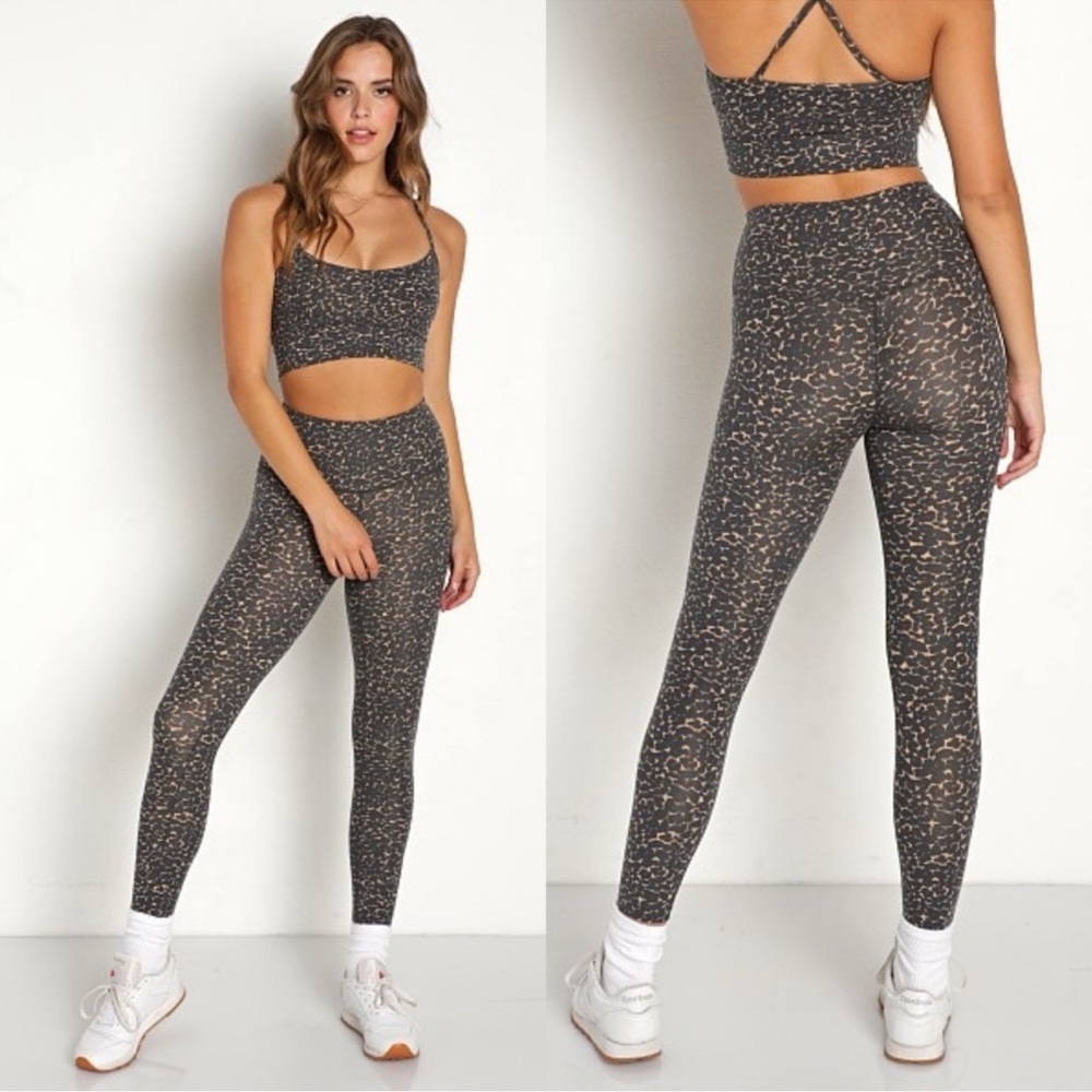 Varley Lets Move High Rise Cluster Leggings Leopard Size Small